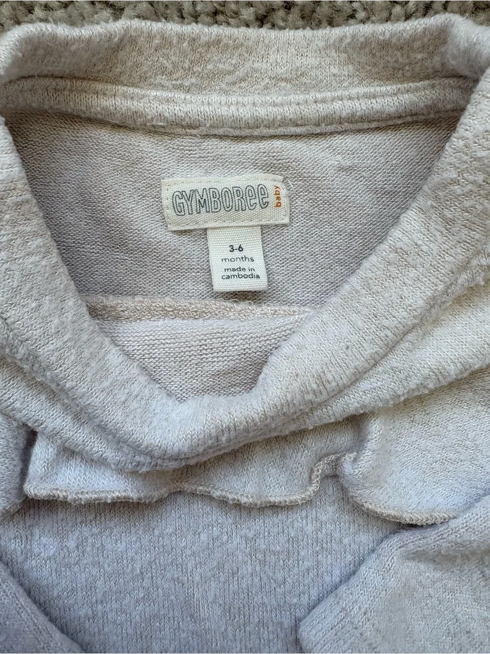 Gymboree Cream Ruffle Front Long Sleeve Top